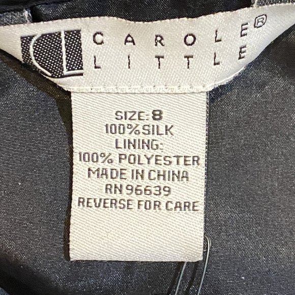 NEW CAROLE LITTLE -- Black Sequined Mini Skirt, Silk, Side Zip, NWTags - Picture 10 of 12